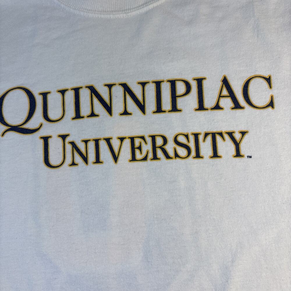 VTG Quinnipiac University Long Sleeve Shirt Champion Medium White Clean - Picture 3 of 5